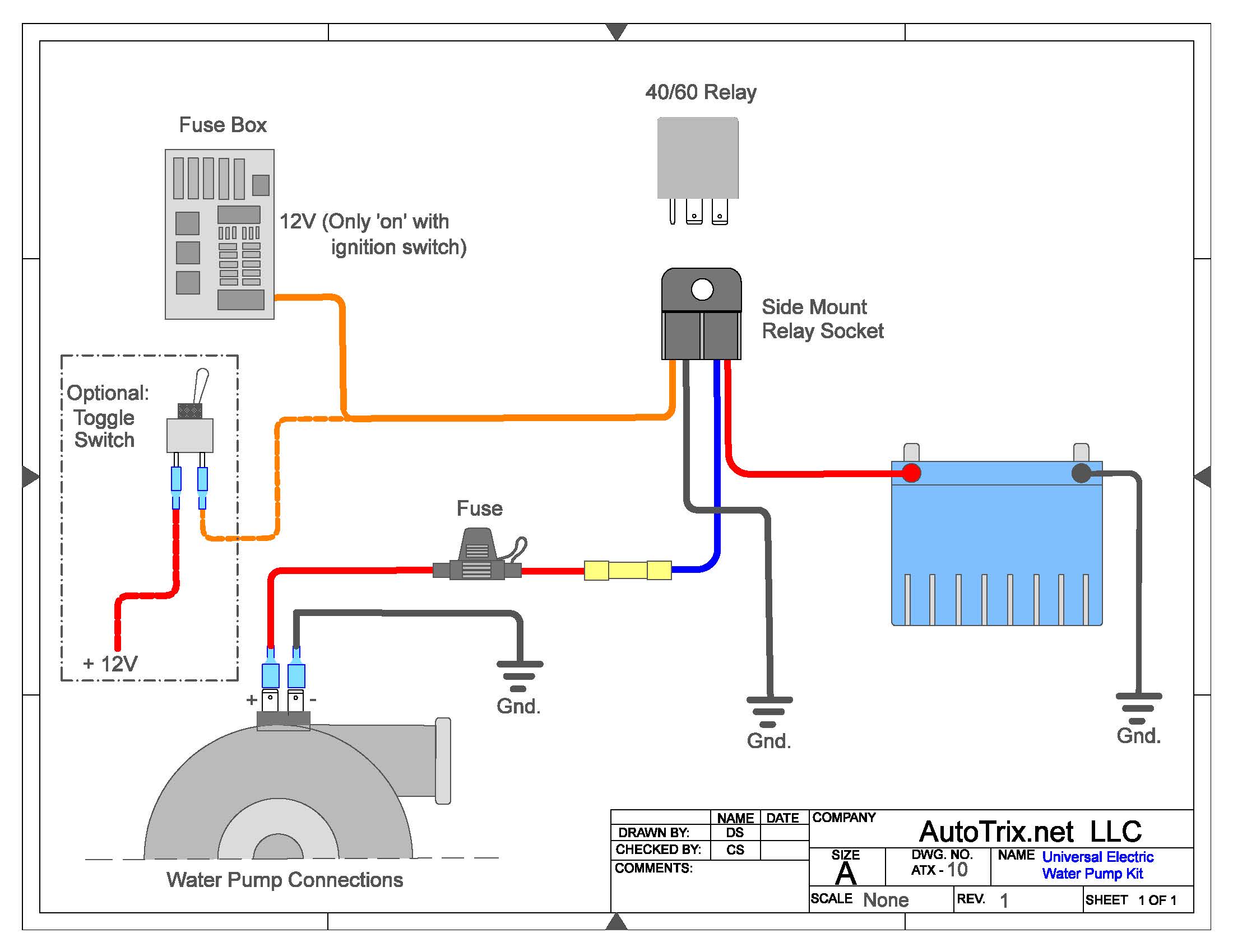 Autotrix Universal Electric Water Pump Relay Install